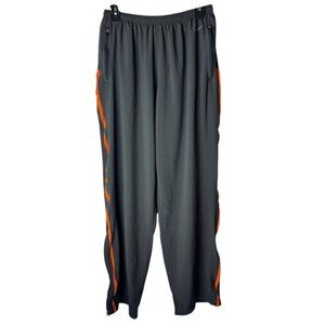 Nike Pants Men Large Gray Orange Stripe NikeFit Straight Leg Athleisure Athletic